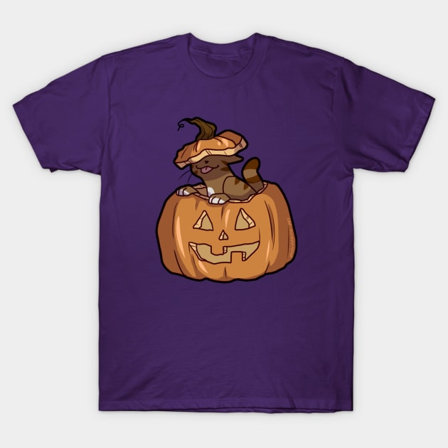 Pumpkin Cat T-Shirt by MissOstrich